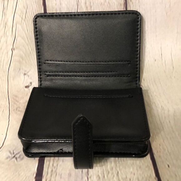 Ladies Black Wallet With Goldtone Studs New Without Tags - Picture 7 of 8